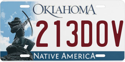 OK license plate 213DOV