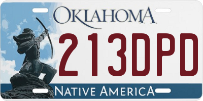 OK license plate 213DPD
