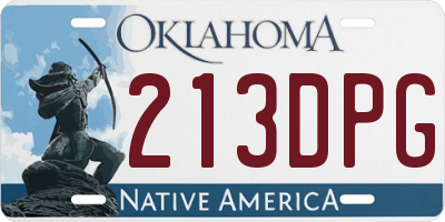 OK license plate 213DPG