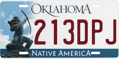 OK license plate 213DPJ