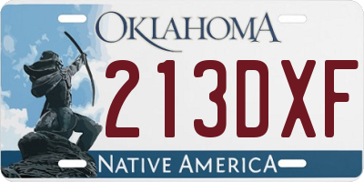 OK license plate 213DXF