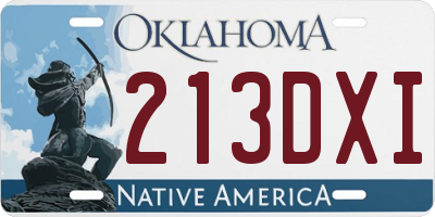 OK license plate 213DXI