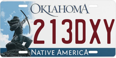 OK license plate 213DXY