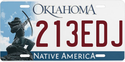 OK license plate 213EDJ
