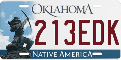 OK license plate 213EDK