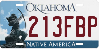 OK license plate 213FBP