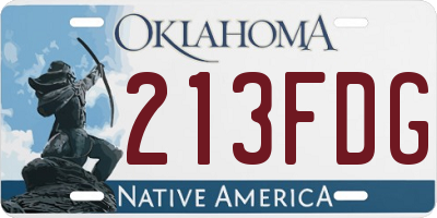 OK license plate 213FDG