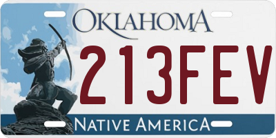 OK license plate 213FEV