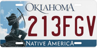 OK license plate 213FGV