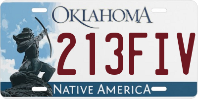 OK license plate 213FIV