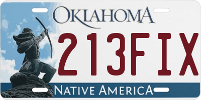 OK license plate 213FIX