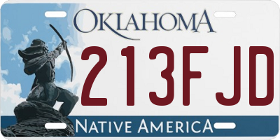 OK license plate 213FJD