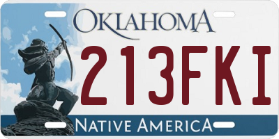 OK license plate 213FKI