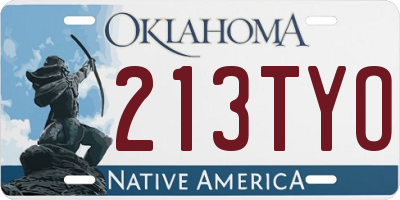 OK license plate 213TYO