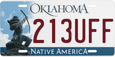 OK license plate 213UFF
