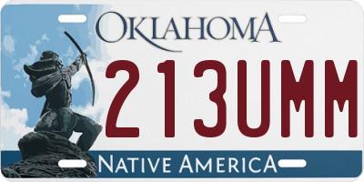 OK license plate 213UMM