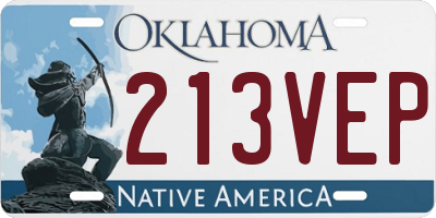 OK license plate 213VEP