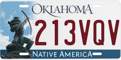 OK license plate 213VQV