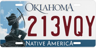 OK license plate 213VQY