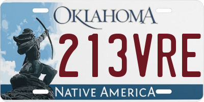 OK license plate 213VRE