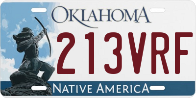OK license plate 213VRF