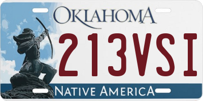 OK license plate 213VSI