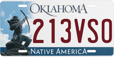 OK license plate 213VSO