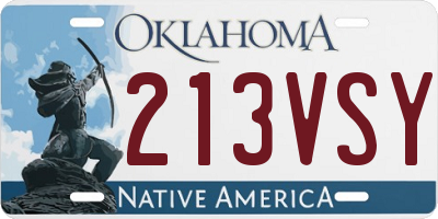 OK license plate 213VSY