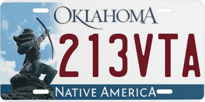OK license plate 213VTA