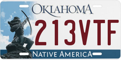 OK license plate 213VTF