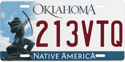 OK license plate 213VTQ