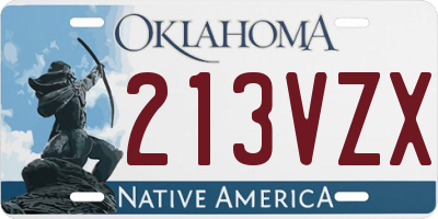 OK license plate 213VZX