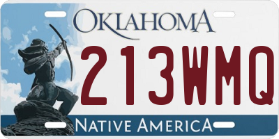 OK license plate 213WMQ