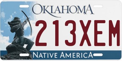 OK license plate 213XEM