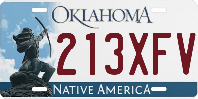 OK license plate 213XFV