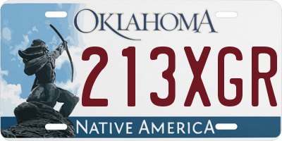 OK license plate 213XGR