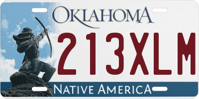 OK license plate 213XLM