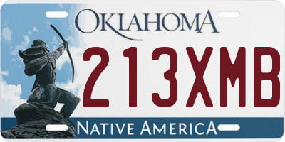 OK license plate 213XMB