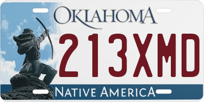 OK license plate 213XMD
