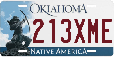 OK license plate 213XME