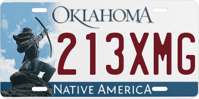 OK license plate 213XMG