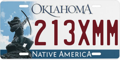 OK license plate 213XMM