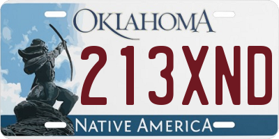 OK license plate 213XND