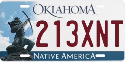 OK license plate 213XNT
