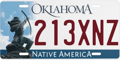 OK license plate 213XNZ