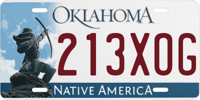 OK license plate 213XOG