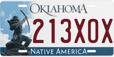 OK license plate 213XOX