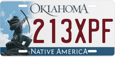 OK license plate 213XPF