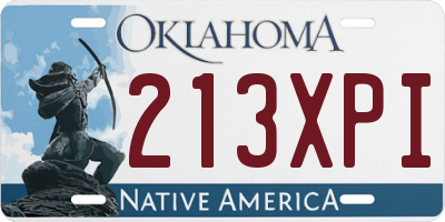 OK license plate 213XPI