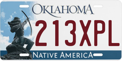 OK license plate 213XPL